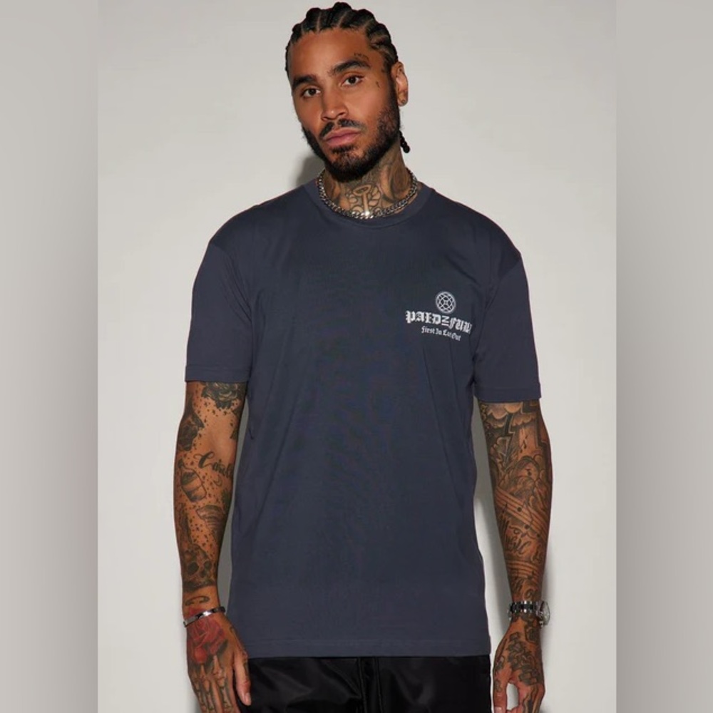 Men's Navy Graphic Tee - Indigo - Large